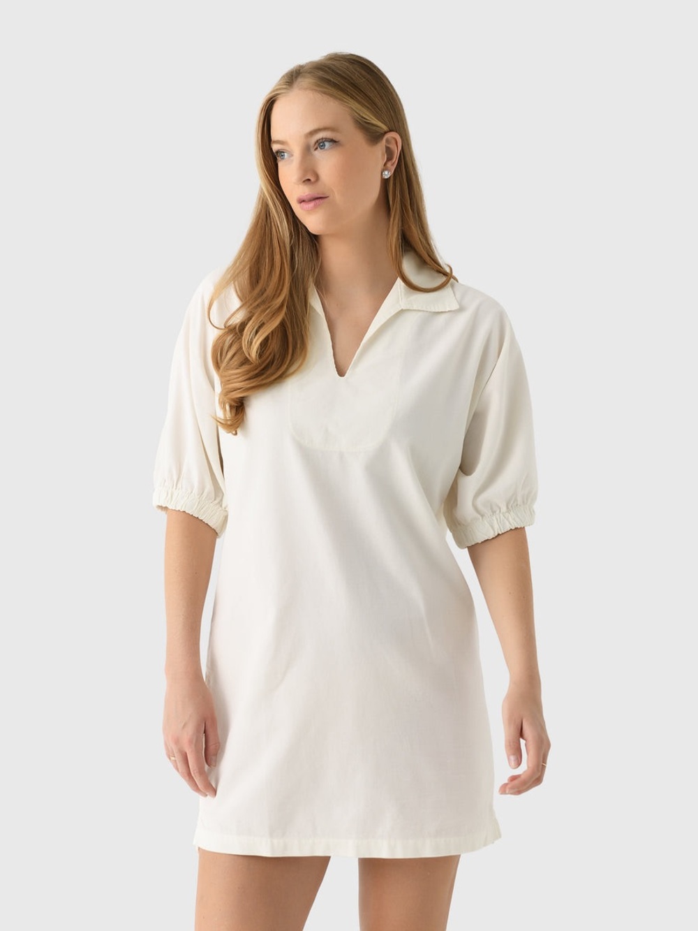 MVG Women's Grace Cream Ribbed Dress